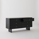Comma 6-Drawer Sideboard, Black Stained Oak